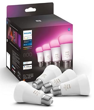 Pack de 4 ampoules de couleur Philips Hue à 83,99€