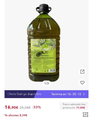 Aceite OLIVOLIVA Suave 5 Litros de Aceite de Orujo de Oliva por 12,67€.