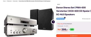 Denon Stereo Set PMA-600 Versterker DCD-600 CD Speler SC-N10 Speakers voor €399 bij Ibood