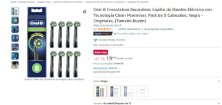 Pack x8 cabezales recambios Oral-B CrossAction por 19,99€