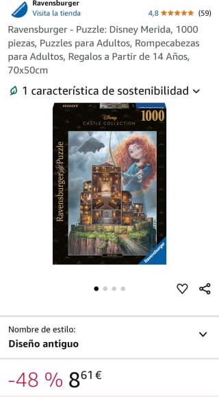 Ravensburger - Puzzle: Disney Merida, 1000 piezas por 8,60€