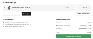 20% korting op gehele dames- en herenassortiment van Bamboo Basics