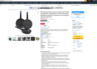 BRA Advanced Set 3 sartenes de Aluminio Fundido antiadherente sin PFOA por 65,99€