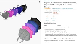 100 Cubrebocas KN95 Raganet a $269 en Amazon
