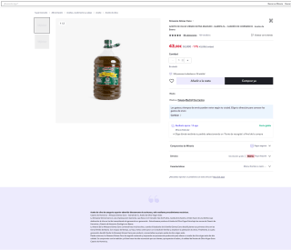 Aceite de Oliva Virgen Extra Caserio de Hornerico 5 Litros por 43€ (Nuevos usuarios por 33€)