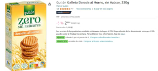 6 Paquetes de Galletas doradas al horno sin azúcares Zero Gullón 330 g. por 10.7€