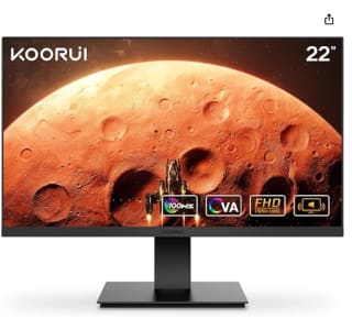 Monitor de Juegos de 22" con Altavoces Integrados KOORUI , 100Hz, Pantalla 1080p, Colgante, Sin Marco, HDMI, Inclinable, Cuidado de los Ojos, Montaje en Pared VESA por 79€