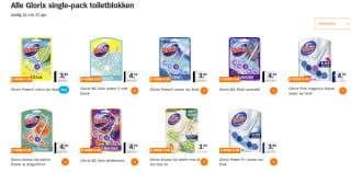 Alle Glorix single-pack toiletblokken 9 stuks voor €9,99 bij de AH