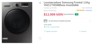 Lavasecadora Samsung Frontal a $12,999 en Sears