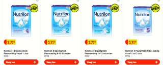 Nutrilon 2-stuks voor €25 bij Kruidvat