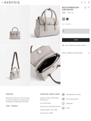 Bolso Bandolera con solapa por 12,99€.