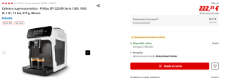 Cafetera superautomática Philips EP1223/00 Serie 1200, 1500 W, 1.8 l por 222,31€
