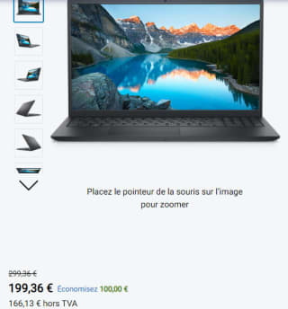 PC Portable 15.6" Dell Inspiron à 199,36€