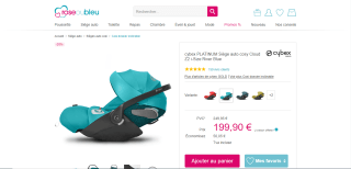 Cosy siège auto Cybex Platinum Cloud Z2 i-Size River à 199,90€