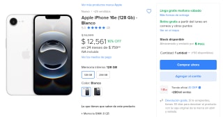 iPhone 16e 128GB Blanco por $12,561 | Descuento Mercado Libre
