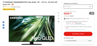 TV Samsung 50'' TQ50QN90DATXXC Neo QLED 4K Ultra HD por 819,99€