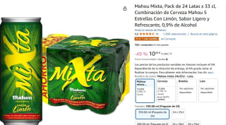 Mahou Mixta, Pack de 24 Latas x 33 cl, por 10€