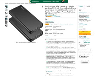 2 PowerBank 10000mAh ENEGON por 14,50€