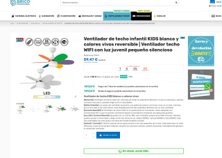 Ventilador de techo infantil con WIFI reversible por 59,47€