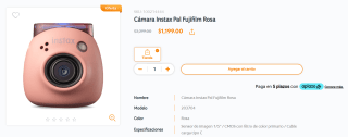 Cámara Instax Pal Fujifilm Rosa por $1,199 | RadioShack