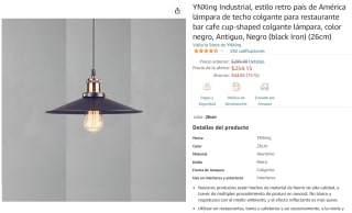 Lámpara YNXing Industrial a $254 en Amazon