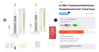 2x Silk'n Toothwave Elektrische Tandenborstel + Travel Case voor €59,95 bij iBOOD