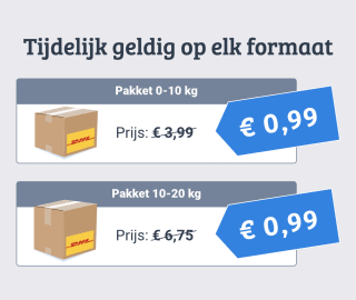Elk DHL pakketje vesturen (tot 20kg) voor 99 cent via Marktplaats