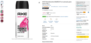 AXE Desodorante ANARCHY 96g por $22 | Descuento Amazon