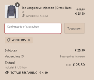 15% extra korting op de afgeprijsde wintercollectie van Twinlife