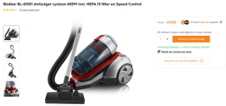 Blokker BL-61501 Stofzuiger Cycloon 600W voor €49 bij Blokker