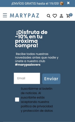 -10% al suscribirnos a la Newsletter de MaryPaz.