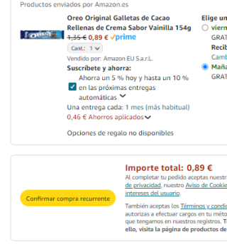 Oreo Original Galletas de Cacao Rellenas de Crema Sabor Vainilla 154g por 0,89€
