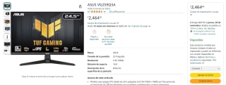 Monitor Asus 24.5" VG259Q3A por $2,465 | Descuento Amazon