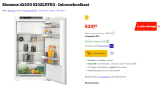 Siemens iQ300 KI32LVFE0 Inbouwkoelkast voor €533,68 bij Bol.com