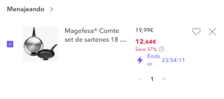 Magefesa® Comte set de sartenes 18 + 26cm `por solo 12,64€