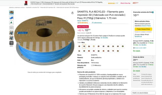 Filamento SMARTFIL PLA RECYCLED para impresión 3D Fabricado con PLA reciclado por solo 10,28€