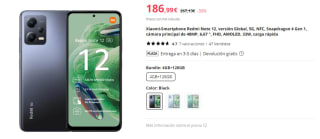 Móvil Redmi Note 12 5G 4GB/128GB por 166,99€