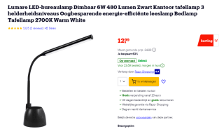 Lumare dimbare LED-bureaulamp voor €12,99 bij Bol