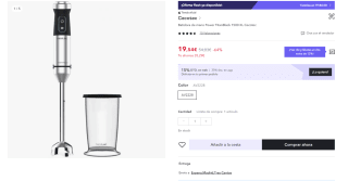 Batidora de mano Power TitanBlack 1500 XL marca Cecotec por 13,67€