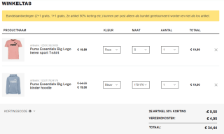 2e artikel 50% korting op Puma sweat bij Scapino