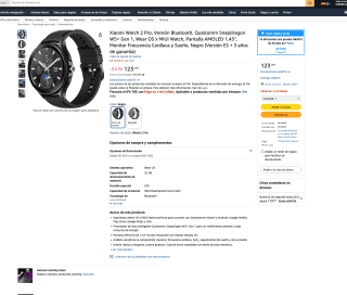 Xiaomi Watch 2 Pro Versión Bluetooth Qualcomm Snapdragon W5+ Gen 1 Wear OS x MIUI Watch por solo 123,14€
