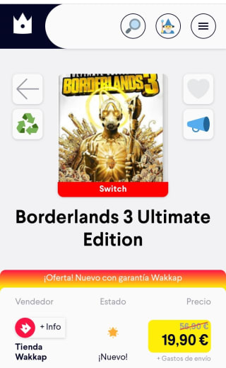 Borderlands 3 Ultimate Nintendo Switch por 19,90€.