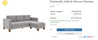 Sofá de Tela Thomasville con Otomano $12,749 | Descuento Costco