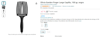 Cepillo desenredante Olivia Garden por 8,47€