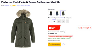 Fjallraven Nuuk Parka W Dames Outdoorjas - Maat XL voor €185 bij Bol.com