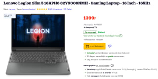 Lenovo Legion Slim 5 16APH8 82Y9008NMH - Gaming Laptop - 16 inch voor €1399 bij Bol.com