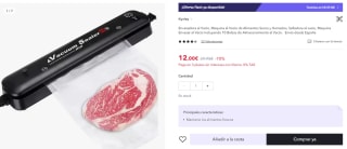 Maquina Envasadora de Alimentos + 10 bolsas por 12€ (cuenta nueva 6€)