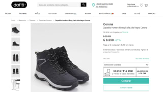Zapatilla Corona Hiking de caña alta para hombre por $8.990