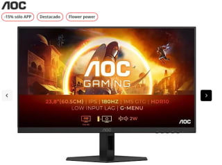 Monitor gaming AOC 24G4XE 24" Full HD 180 Hz 1 ms GtG 0.5 ms MPRT Fast IPS G-SYNC Compatible + Adaptive Sync Altavoces integrados por solo 93,42€