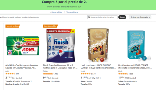 Compra 3 por el precio de 2 productos alimentación y supermercado
